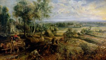 An Autumn Landscape with a view of Het Steen in the Early Morning, c.1636 (oil on panel) | Obraz na stenu