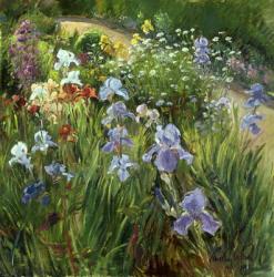 Irises and Oxeye Daisies, 1997 (oil on canvas) | Obraz na stenu
