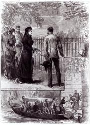 Empress Eugenie visiting the tomb of Napoleon I on St. Helena, 1880 (engraving) | Obraz na stenu