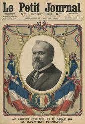 The new President of the French Republic, Raymond Poincare, front cover illustration from 'Le Petit Journal', supplement illustre, 26th January 1913 (colour litho) | Obraz na stenu