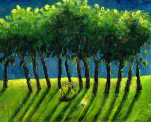 Zebra Trees, 2005, (oil on paper) | Obraz na stenu