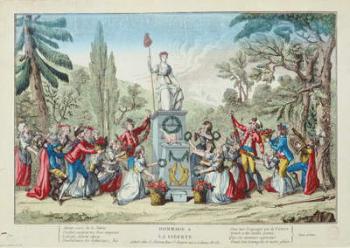 A Tribute to Liberty, Fete de l'Unite, 10 August 1793 (coloured engraving) | Obraz na stenu