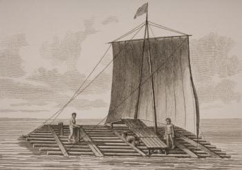 A South American bolsa wood raft, engraved by Thomas Milton (1743-1827) 1820 (engraving) | Obraz na stenu