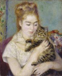Woman with a Cat, c.1875 (oil on canvas) | Obraz na stenu