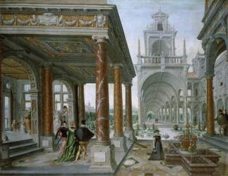 Cappricio of palace architecture with Figures Promenading, 1596 | Obraz na stenu