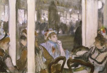 Women on a Cafe Terrace, 1877 (pastel on monotype) | Obraz na stenu