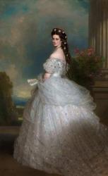 Elizabeth (1837-98), Empress of Austria, 1865 (oil on canvas) | Obraz na stenu