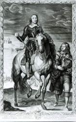 Equestrian Portrait of Oliver Cromwell (1599-1658) (engraving) (b/w photo) | Obraz na stenu