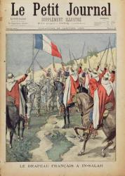 The French flag in In-Salah, 10 January 1900, title page from 'Le Petit Journal', 28 Januray 1900 (colour engraving) | Obraz na stenu