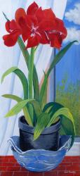 Amaryllis in a Blue Bowl 2011 (gouache on paper) | Obraz na stenu