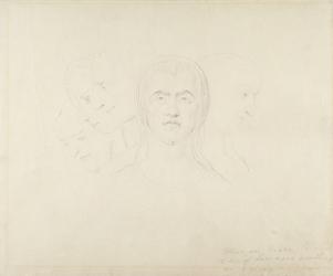 Five Visionary Heads of Women, c.1820 (graphite on paper) | Obraz na stenu