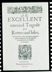 Title Page from 'Romeo and Juliet' by William Shakespeare (1564-1616) 1597 (engraving) (b/w photo) | Obraz na stenu