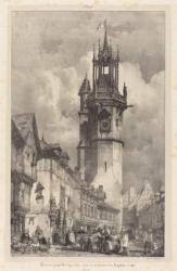 Big Clock Tower Evreux from 'Voyages Pittoresques et Romantiques dans l'Ancienne France: Normandie', 1824 (lithograph) | Obraz na stenu