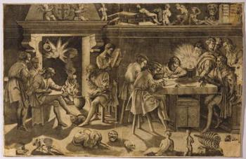 The Academy of Baccio Bandinelli, 1547 (etching) | Obraz na stenu