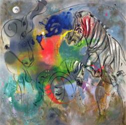 Zebra Mares, 1988 (oil on canvas) | Obraz na stenu