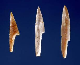 Three serrated points, from Volgu, Solutrean Period, 20000-15000 BC (flint) | Obraz na stenu