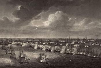 The Battle of Copenhagen in 1801, illustration from 'The Life of Nelson' by Robert Southey (1774-1843) first published 1813 (engraving) | Obraz na stenu