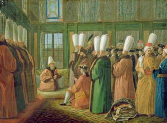 The Grand Vizier giving Audience to the English Ambassador (oil on canvas) | Obraz na stenu