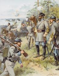 General Stonewall Jackson at the First Battle of Bull Run, 17th August, 1861 (colour litho) | Obraz na stenu