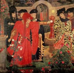 Choosing the Red and White Roses in the Temple Garden, 1910 (fresco) | Obraz na stenu