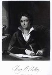 Percy Bysshe Shelley, engraved by William Holl (engraving) (b/w photo) | Obraz na stenu