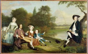 Portrait of a Family, traditionally known as the Swaine family of Fencroft, Cambridgeshire, 1749 (oil on canvas) | Obraz na stenu