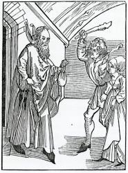 Of folysshe children yt worshyp nat their fader and moder, illustration from Alexander Barclay's English translation of 'The Ship of Fools', from an edition published in 1874 (engraving) | Obraz na stenu