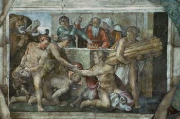 Sistine Chapel Ceiling: Noah After the Flood (pre restoration) | Obraz na stenu