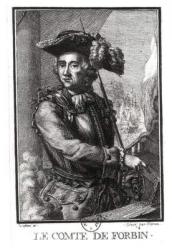 Count Claude de Forbin (1656-1733) (engraving) (b/w photo) | Obraz na stenu