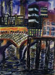 City at Night, 1998 (w/c on paper) | Obraz na stenu