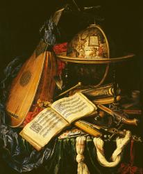 Still Life with Musical Instruments (oil on canvas) | Obraz na stenu