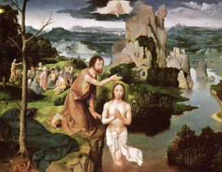 The Baptism of Christ, c.1515 (oil on panel) | Obraz na stenu