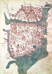 Plan of Constantinople (vellum) | Obraz na stenu