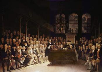 William Pitt addressing the House of Commons on the French Declaration of Wars 1793 (oil on canvas) | Obraz na stenu