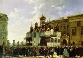 Easter procession at the Maria Annunciation Cathedral in Moscow, 1860 (oil on canvas) | Obraz na stenu