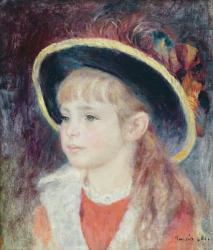 Portrait of a Young Girl in a Blue Hat, 1881 (oil on canvas) | Obraz na stenu