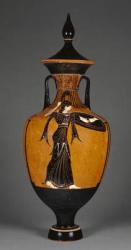 Panathenaic prize amphora with lid and figure of Athena, 363-2 BC (terracotta) | Obraz na stenu