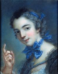 Portrait of a young girl, c.1750 (pastel on paper) | Obraz na stenu