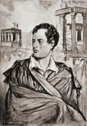 George Gordon, Lord Byron, 1788-1824. English romantic poet. From an illustration by A.S. Hartrick. | Obraz na stenu