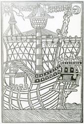A Caravel from 'la Historia general de las Indias' 1547 (woodcut) | Obraz na stenu