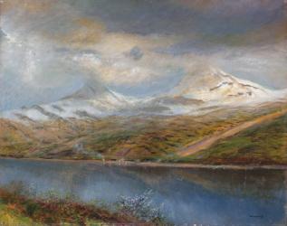 Landscape in the Tatra Mountains (oil on canvas) | Obraz na stenu