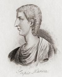 Publius Cornelius Scipio Nasica, b.227 BC - 171 BC. Consul of ancient Rome in 191 BC. From Crabbs Historical Dictionary published 1825 | Obraz na stenu