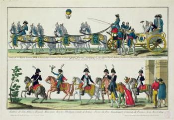 Entry to Paris of Charles, Count of Artois, 12 April 1814, and Entry to Paris of Louis XVIII, King of France and Navarre, 3 May 1814 (coloured engraving) | Obraz na stenu