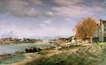 The old quay at Bercy, Paris, 1880 (oil on canvas) | Obraz na stenu