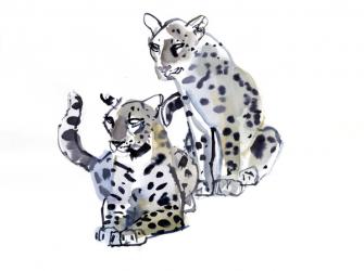 Mother and Son (Arabian Leopards), 2008 (w/c on paper) | Obraz na stenu