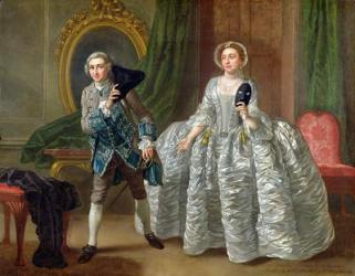David Garrick and Mrs Pritchard in 'The Suspicious Husband' by Benjamin Hoadley (1676-1761) 1747 (oil on canvas) | Obraz na stenu
