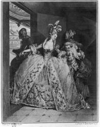 The Farewells, 1777, engraved by de Launey the Younger (engraving) (b/w photo) | Obraz na stenu