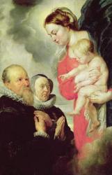 Madonna and Child with the donors Alexandre Goubeau and his wife Anne Antoni (oil on canvas) | Obraz na stenu