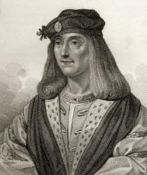 James IV, King of Scotland, engraved by Geremia, illustration from 'A catalogue of Royal and Noble Authors, Volume V', published in 1806 (litho) | Obraz na stenu