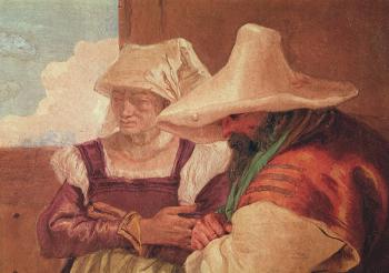 Detail of the shepherds from Angelica and Medoro with the Shepherds, 1757 (fresco) | Obraz na stenu